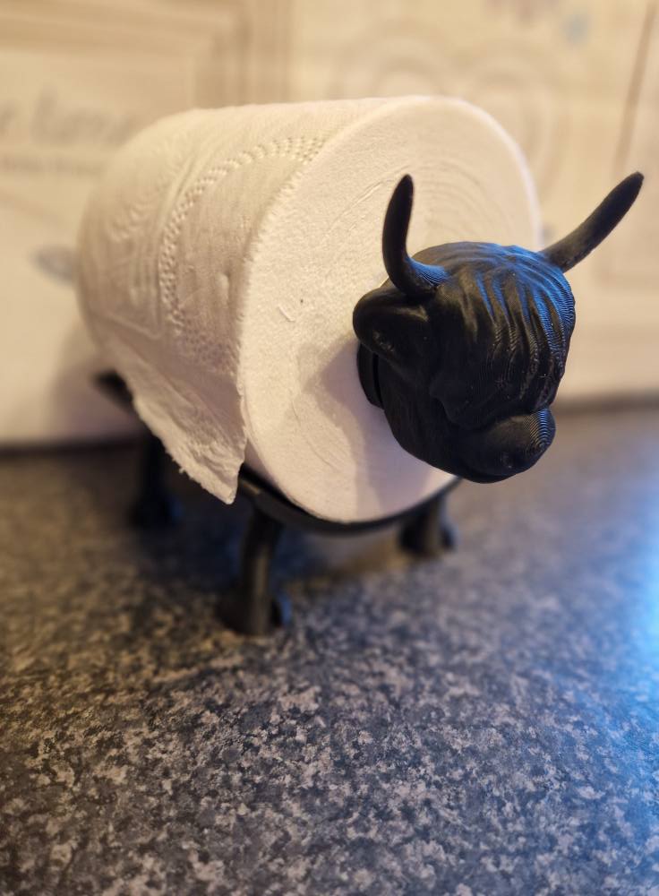 3d Printed Highland Cow Toilet Roll Holder