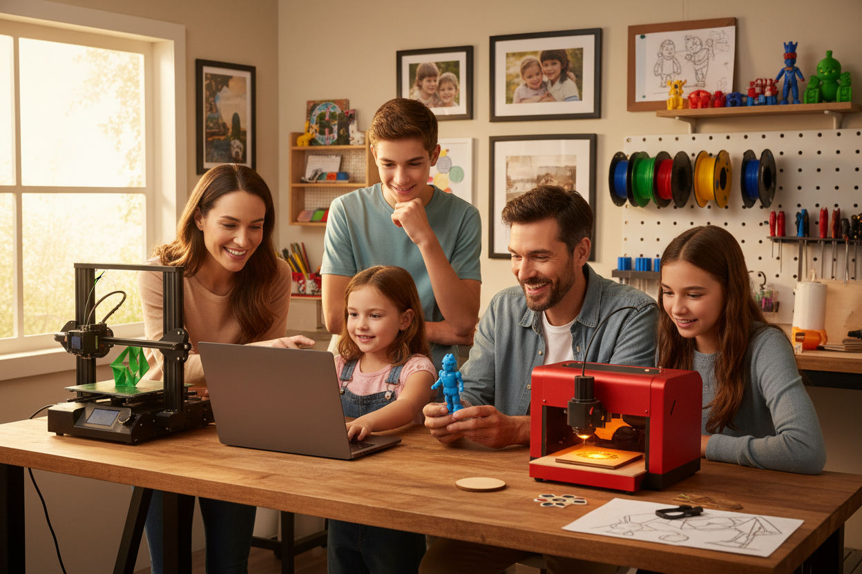 please make the people a family and a smaller personal set up